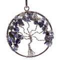 Iolite Gemstone Tree Of Life Pendant