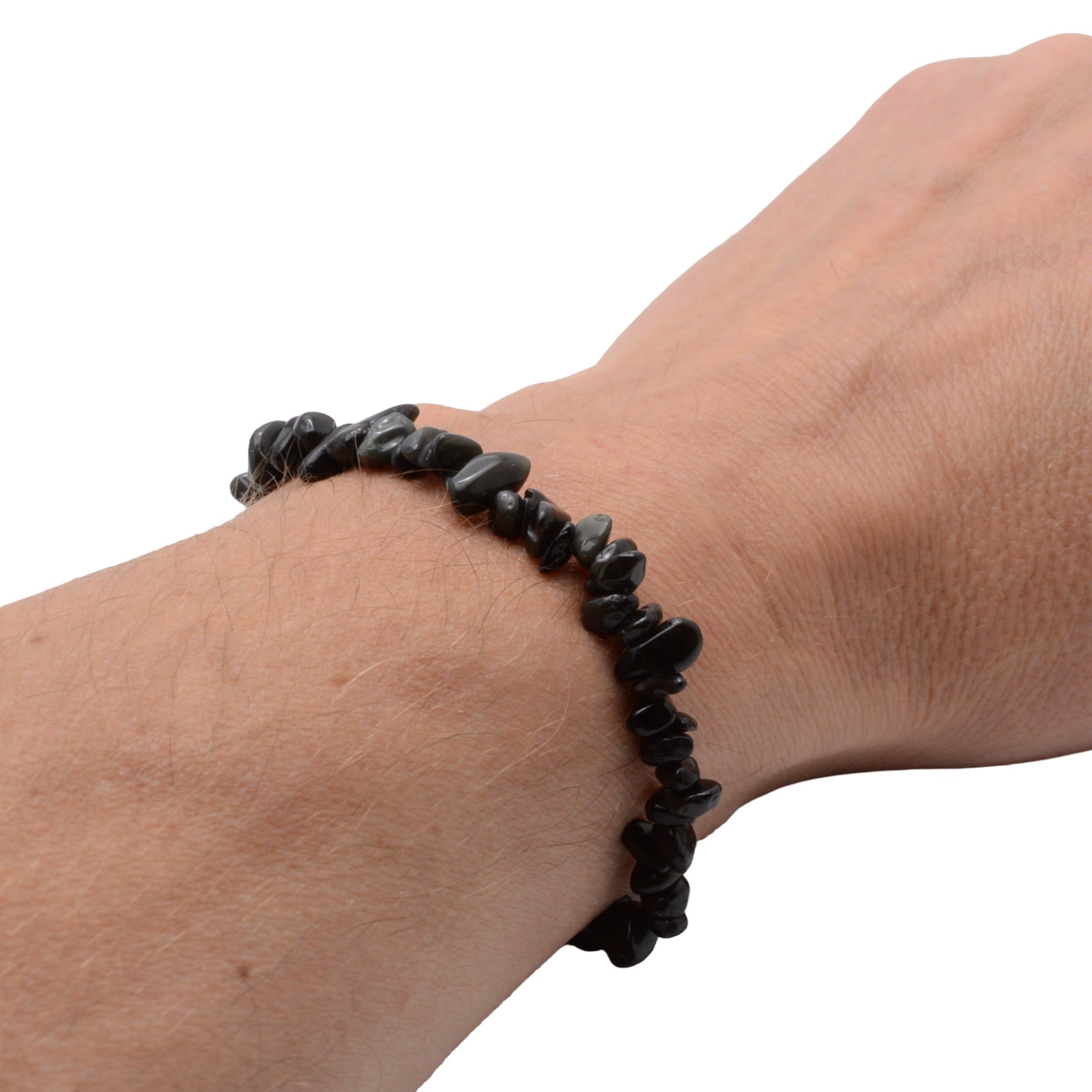 Obsidian Gemstone Chip Bracelet